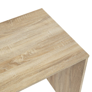 Homeroots Modern Geo Walnut L Shape Computer Table   475985