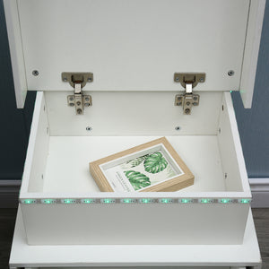 Homeroots 20" White Two Drawer Lighted Nightstand   475987