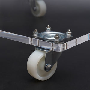 Homeroots 20" Clear Acrylic Rolling Nightstand   475989