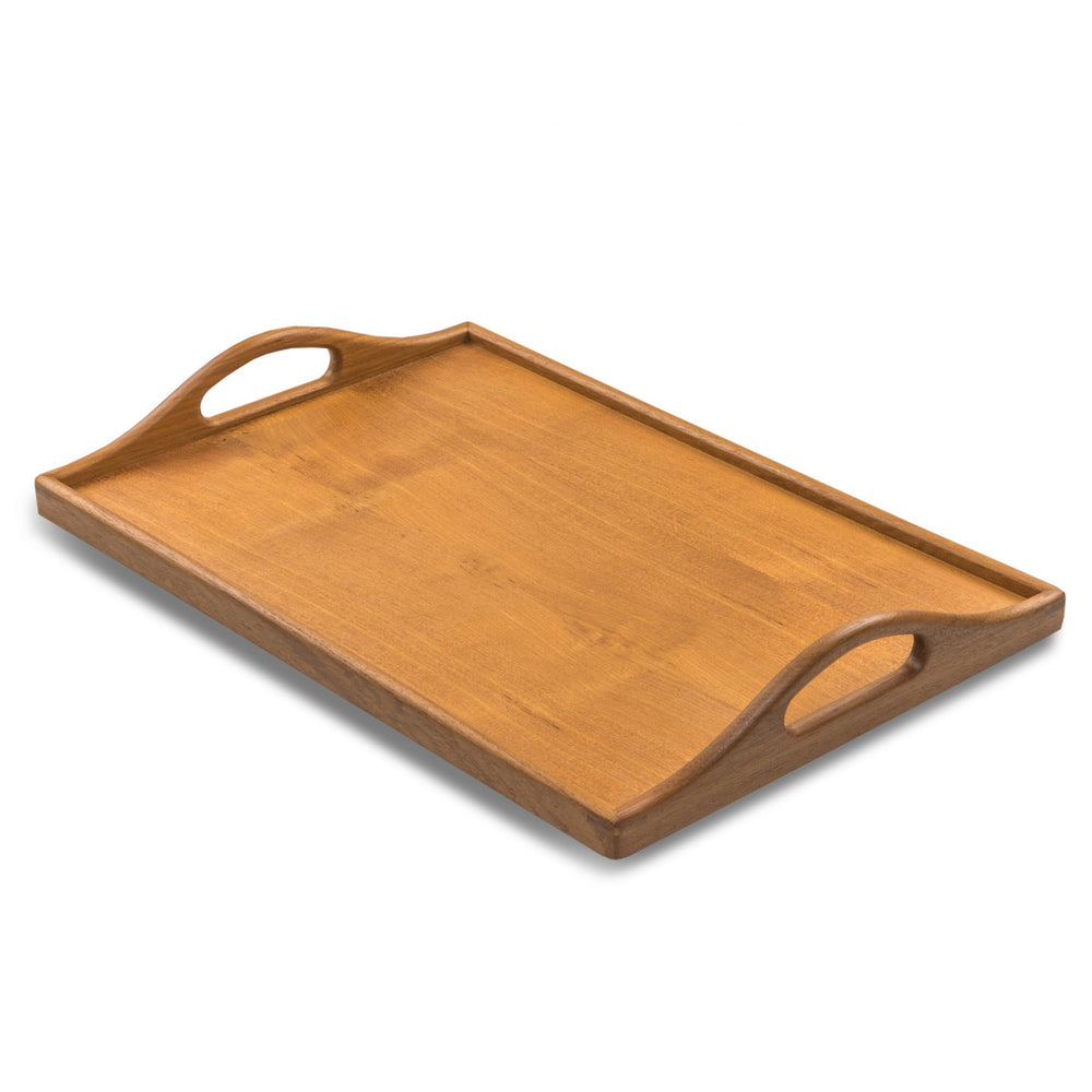 Homeroots Designer Solid Teak 19" Serving Tray   475990