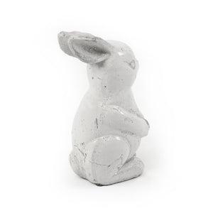 Zentique Distressed White Ceramic Rabbit Small Rustic Farmhouse Décor 11" Tall Hand-Finished Accent Piece 4759S
