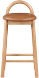 Calvin Cognac Vegan Leather Stool 475Cognac-C Meridian Furniture