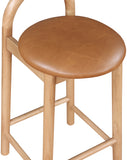 Calvin Cognac Vegan Leather Stool 475Cognac-C Meridian Furniture