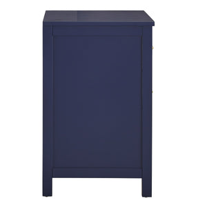 Danica Rubberwood Nightstand with Gold Hardware Two Drawers and Open Shelf Storage