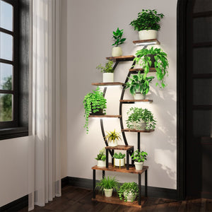 English Elm Plant Stand Indoor With Adjustable Grow Lights, 9-Tier Metal Shelf For Beautiful Home Displays T3210P356964-GIGA