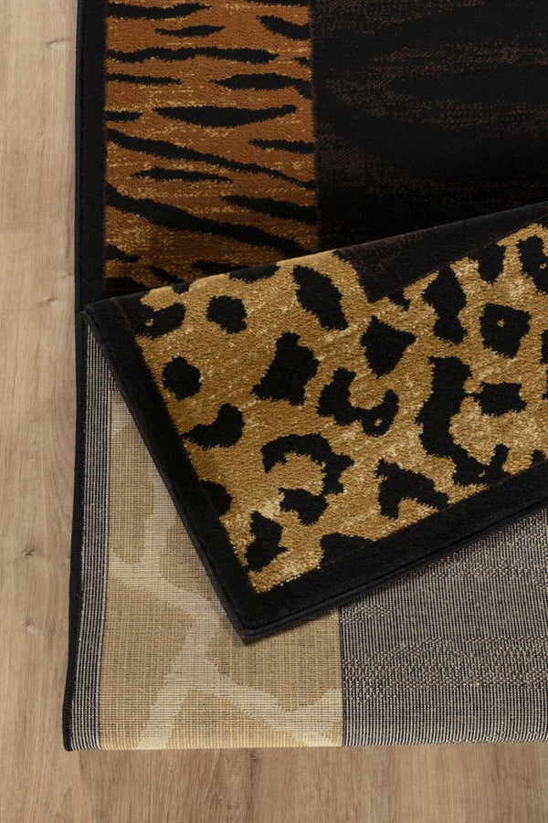 English Elm Tribes Bold Black Animal Print Area Rug, 7'10" X 10'3", Durable & Kid-Pet Friendly For High Traffic Spaces B186P316764-GIGA
