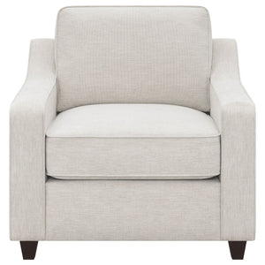 English Elm Mahaffey Beige Upholstered Chair with Sloped Track Arms, Textured Chenille Comfort for Living Rooms B062P340751
