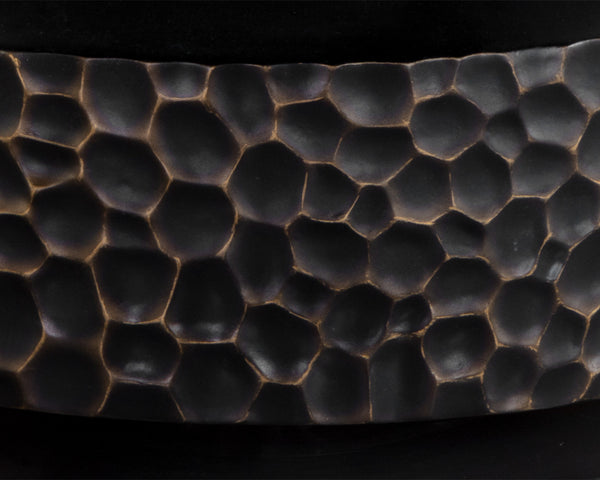 Sunpan Mersin 59" Hand-Hammered Dining Table in Black Concrete with Brass Accents for Stylish Spaces