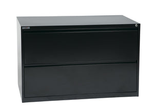 OSP Home Furnishings 42" Wide Lateral File Cabinet Two Drawer with Locking Security and Ball Bearing Slides LF242-B