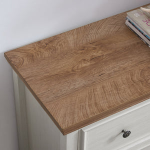 English Elm Modern 7 Drawers Cabinet with Smooth Glide Drawers, Metal Handles & Unique Feet—Slim Farmhouse Storage Tall Chest W2275P233489