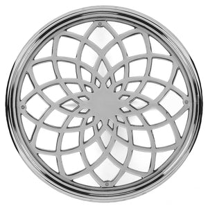 Homeroots 26" Silver Aluminum Open Lattice Round Top End Table   476023