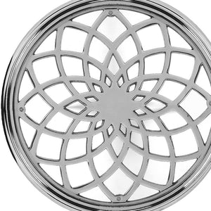 Homeroots 26" Silver Aluminum Open Lattice Round Top End Table   476023