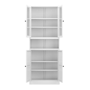 English Elm Metal Kitchen Pantry Cabinet - 72" Tall Heavy-Duty Stainless Steel Storage With Adjustable Shelves T2398P350188