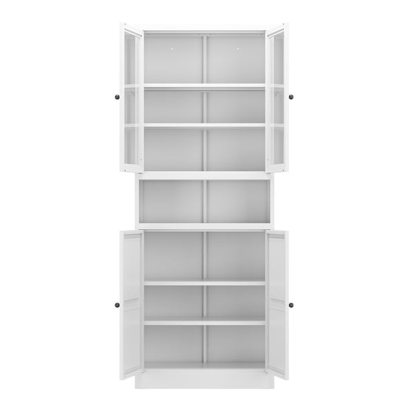 English Elm Metal Kitchen Pantry Cabinet - 72" Tall Heavy-Duty Stainless Steel Storage With Adjustable Shelves T2398P350188
