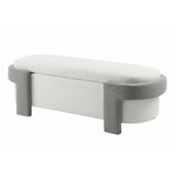 Christopher Knight Home® - Noble House - Large Versatile Storage Ottoman Bench: Spacious, Durable, And Stylish For Any Room ,White With Light Grey(51"*20"17")