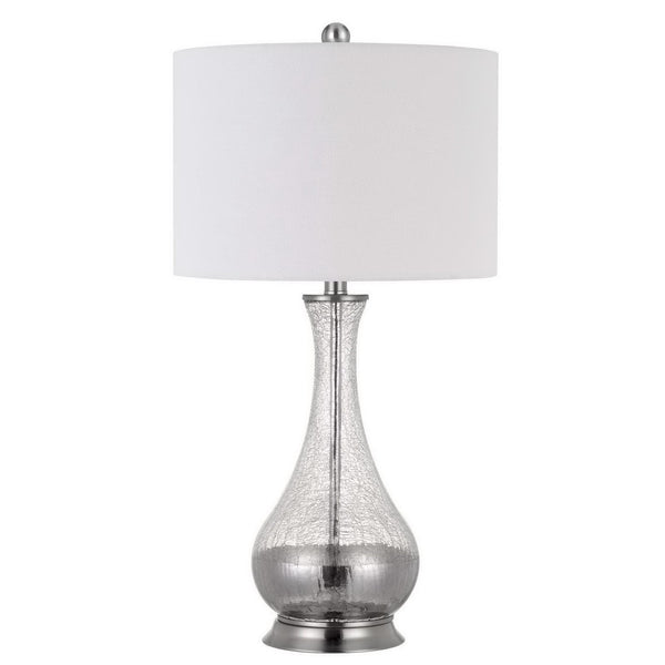 Homeroots Set Of Two 27" Glass And Steel Table Lamps   476139