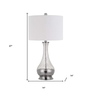 Homeroots Set Of Two 27" Glass And Steel Table Lamps   476139