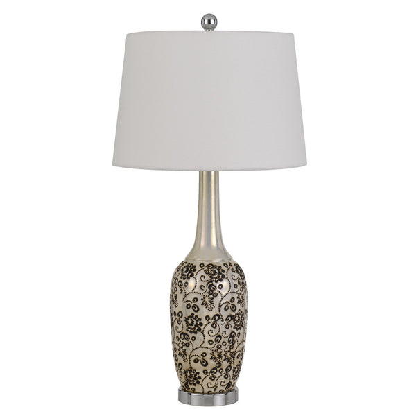 Homeroots Set Of Two 30" Silver Metal Two Light Bedside Table Lamps With White Globe Shade  Metal 476144