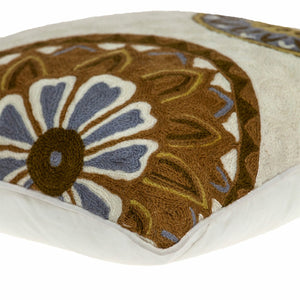 Homeroots 20" Beige And Brown Cotton Throw Pillow - Soft, Durable Accent For Chairs, Sofas, And Beds   476166