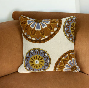 Homeroots 20" Beige And Brown Cotton Throw Pillow - Soft, Durable Accent For Chairs, Sofas, And Beds   476166