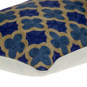 Homeroots 12" Cotton Blue Throw Pillow - Cozy Decorative Accent For Your Home With Durable, Soft Polyfill   476167