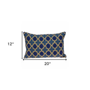 Homeroots 12" Cotton Blue Throw Pillow - Cozy Decorative Accent For Your Home With Durable, Soft Polyfill   476167