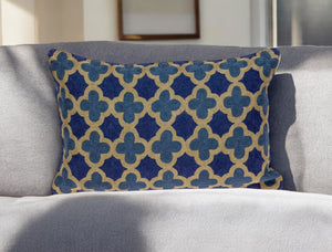 Homeroots 12" Cotton Blue Throw Pillow - Cozy Decorative Accent For Your Home With Durable, Soft Polyfill   476167