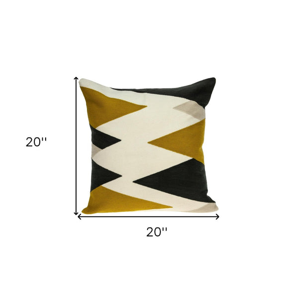 Homeroots 20" White And Black Cotton Throw Pillow - Stylish, Soft, And Versatile Decor For Any Room!   476169
