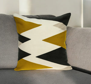 Homeroots 20" White And Black Cotton Throw Pillow - Stylish, Soft, And Versatile Decor For Any Room!   476169