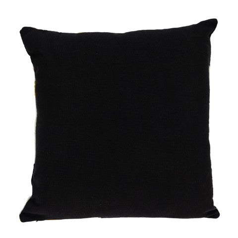 Homeroots 20" Stylish Black, White & Yellow Cotton Throw Pillow - Soft, Durable, Perfect For Home Decor!   476171