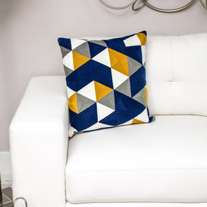 Homeroots 20" Blue And White Cotton Throw Pillow - Stylish, Soft, And Durable Decorative Accent For Your Home   476172