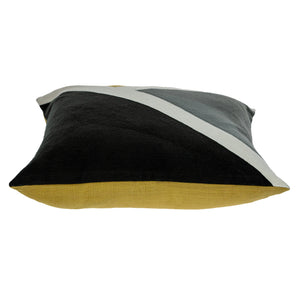 Homeroots 20" Black And Yellow Geometric Cotton Throw Pillow - Modern Design For Cozy Home Decor Bliss   476173