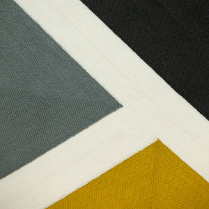 Homeroots 20" Black And Yellow Geometric Cotton Throw Pillow - Modern Design For Cozy Home Decor Bliss   476173