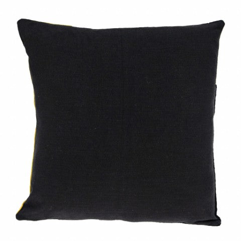 Homeroots 20" Stylish Black And Yellow Cotton Throw Pillow - Soft, Durable, And Perfect For Home Decor Bliss!   476174