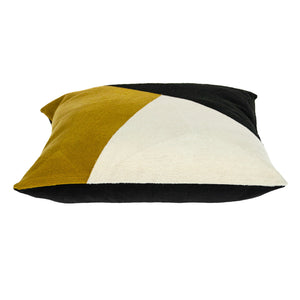 Homeroots 20" Stylish Black And Yellow Cotton Throw Pillow - Soft, Durable, And Perfect For Home Decor Bliss!   476174