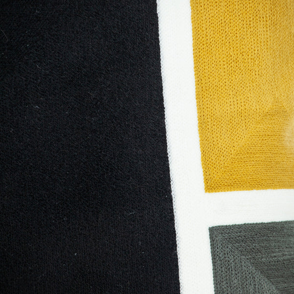 Homeroots 20" Stylish Black And Yellow Cotton Throw Pillow - Soft, Durable, And Perfect For Home Decor Bliss!   476176