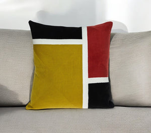 Homeroots 20" Mustard Yellow And Black Cotton Throw Pillow - Soft, Durable Accent For Home Decor And Style   476177