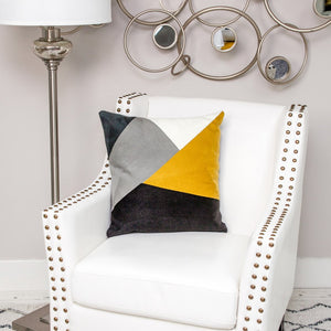 Homeroots 20" Stylish Black And Yellow Cotton Throw Pillow - Soft, Durable, And Perfect For Home Decor Bliss!   476179