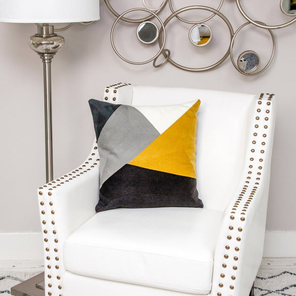 Homeroots 20" Stylish Black And Yellow Cotton Throw Pillow - Soft, Durable, And Perfect For Home Decor Bliss!   476179