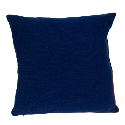 Homeroots 20" Geometric Cotton Throw Pillow In Blue And Yellow - Soft, Durable, Stylish Decorative Accent For Home   476181