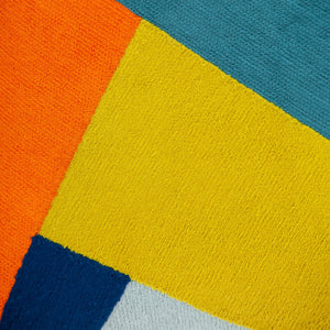 Homeroots 20" Geometric Cotton Throw Pillow In Blue And Yellow - Soft, Durable, Stylish Decorative Accent For Home   476181