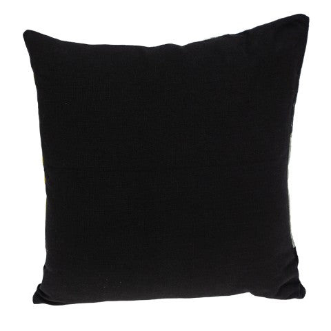 Homeroots 20" Stylish Black And Yellow Cotton Throw Pillow - Soft, Durable, And Perfect For Home Decor Bliss!   476182