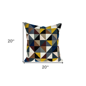 Homeroots 20" Stylish Black And Yellow Cotton Throw Pillow - Soft, Durable, And Perfect For Home Decor Bliss!   476182