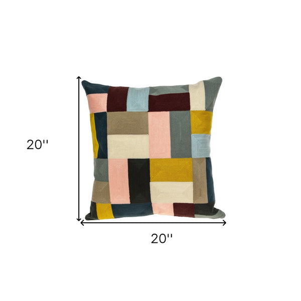 Homeroots 20" Mustard Yellow And Black Cotton Throw Pillow - Soft, Durable Accent For Home Decor And Style   476183