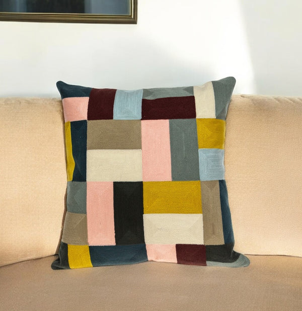 Homeroots 20" Mustard Yellow And Black Cotton Throw Pillow - Soft, Durable Accent For Home Decor And Style   476183