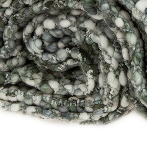 Homeroots Green And White Knitted Cotton Blend Abstract Throw Blanket With Fringe  Cotton Blend 476229