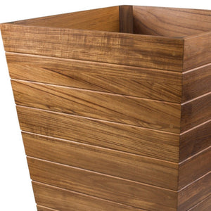 HomeRoots 21" Solid Teak Square Planter Box – Stylish Indoor/Outdoor Container for Flowers, Herbs & Vegetables 476244