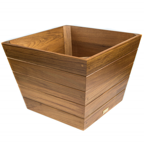 Homeroots 19" Brown Wood Indoor Outdoor Square Planter Box   476245