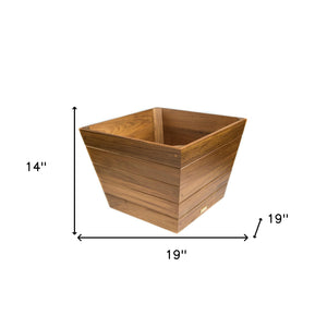 Homeroots 19" Brown Wood Indoor Outdoor Square Planter Box   476245