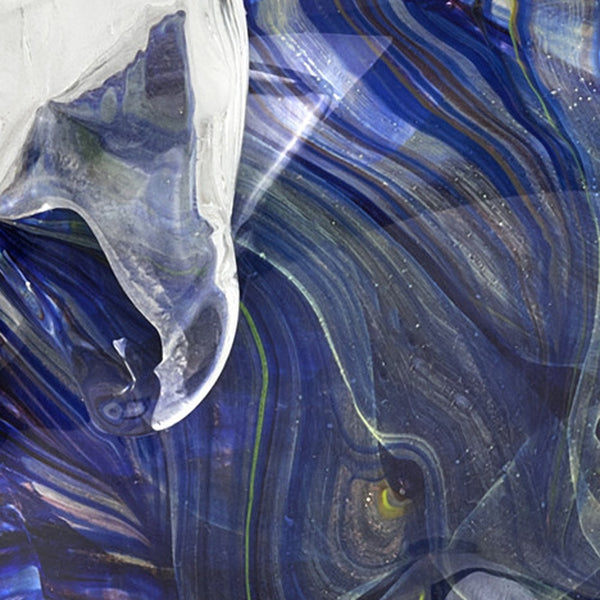 Homeroots 10" Blue Murano Glass Elephant Hand Painted Figurine Tabletop Sculpture  Murano Glass 476253